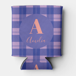 モノグラムモダンプレイドパープル 缶クーラー