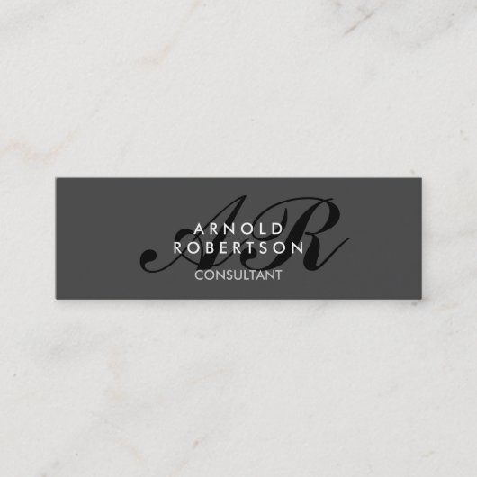 モノグラムモダンプレーングレートレンディー名刺 スキニー名刺 (正面)