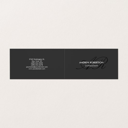 モノグラムモダンプレーングレートレンディー名刺 名刺 (外部フラット)