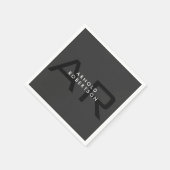 モノグラムモダンプレーングレートレンディー追加の名前 スタンダードカクテルナプキン (角)