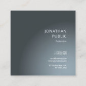 モノグラムモダンプレーントレンディーデザインラグジュアリーエレガント スクエア名刺 (裏面)