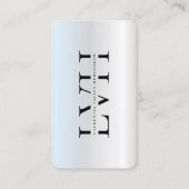 モノグラムモダンプロフェッショナルイニシャルシルバー 名刺 (正面)