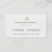 モノグラムモダンプロフェッショナルコンサルタエレガントント 名刺 (裏面)