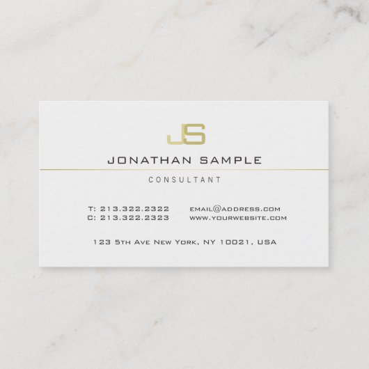 モノグラムモダンプロフェッショナルコンサルタエレガントント 名刺 (裏面)