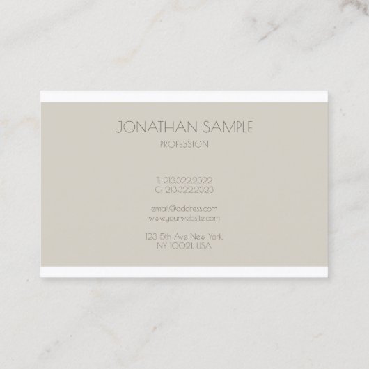 モノグラムモダンプロフェッショナルシンプルテンプレートルクセ 名刺 (裏面)