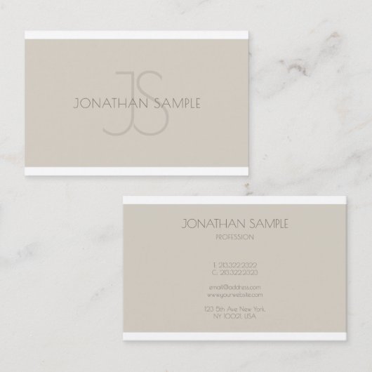 モノグラムモダンプロフェッショナルシンプルテンプレートルクセ 名刺 (正面/裏面)