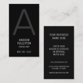 モノグラムモダンプロフェッショナルシンプル垂直 名刺 (正面/裏面)