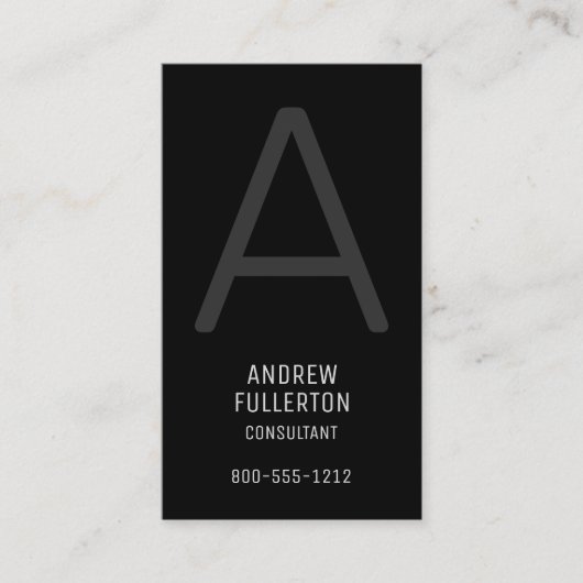 モノグラムモダンプロフェッショナルシンプル垂直 名刺 (正面)