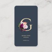 モノグラムモダンプロフェッショナルダークブルーフローラG 名刺 (正面)