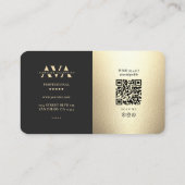 モノグラムモダンプロフェッショナルブエレガントラック金ゴールド 名刺 (裏面)