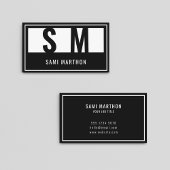 モノグラムモダンプロフェッショナルブラック&ホワイト 名刺