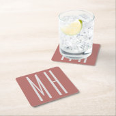 モノグラムモダンプロフェッショナルプレインミニマリスト スクエアペーパーコースター (インサイチュ)
