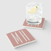 モノグラムモダンプロフェッショナルプレインミニマリスト ストーンコースター (横)