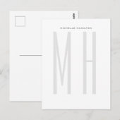 モノグラムモダンプロフェッショナルプレインミニマリスト ポストカード (正面/裏面)