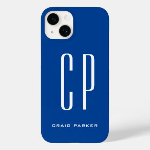 モノグラムモダンプロフェッショナルプレーンシンプルブルー Case-Mate iPhone 14ケース