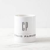 モノグラムモダンプロフェッショナルプレーンシンプルミニマル コーヒーマグカップ (中央)