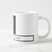 モノグラムモダンプロフェッショナルプレーンシンプル名 ジャンボコーヒーマグカップ (右)