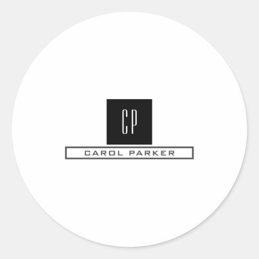 モノグラムモダンプロフェッショナルプレーンシンプル名 ラウンドシール (正面)