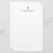 モノグラムモダンプロフェッショナルプレーンシンプル 便箋 (正面/裏面)