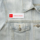 モノグラムモダンプロフェッショナルプレーン名レッドホワイト 名札 (インサイチュ)