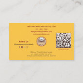 モノグラムモダンプロフェッショナルベーカリー黄カスタム色 名刺 (裏面)