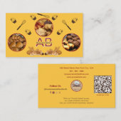 モノグラムモダンプロフェッショナルベーカリー黄カスタム色 名刺 (正面/裏面)