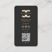 モノグラムモダンプロフェッショナルロゴCブラック金ゴールド 名刺 (裏面)