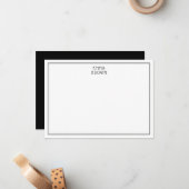 モノグラムモダンプロフェッショナル名白黒 ノートカード (正面/裏面インサイチュ)