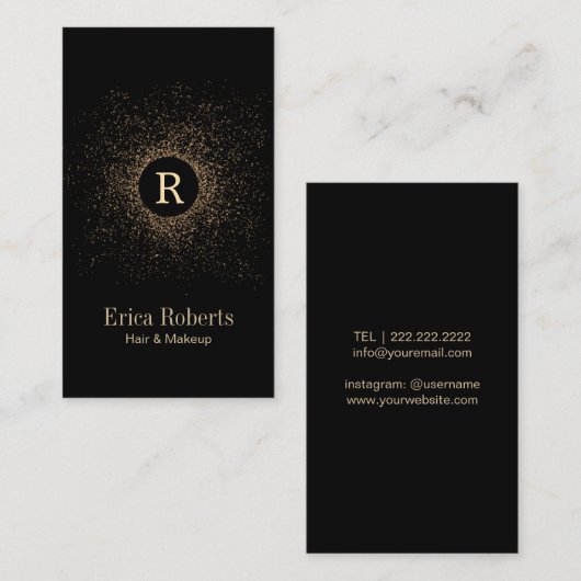 モノグラムモダンヘア&メイクアップアーティスト 名刺 (正面/裏面)