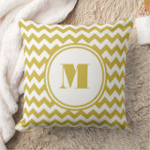 モノグラムモダンベージュシェブロン模様 クッション (ブランケット)