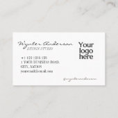 モノグラムモダンベージュミニマルカスタムリストのロゴ名 名刺 (裏面)