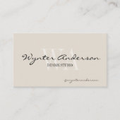 モノグラムモダンベージュミニマルカスタムリストのロゴ名 名刺 (正面)