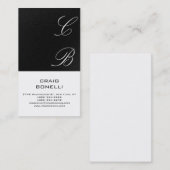 モノグラムモダンホワイトグレープレーン名刺 名刺 (正面/裏面)