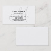 モノグラムモダンホワイトシンプルコンサルタント 名刺 (正面/裏面)