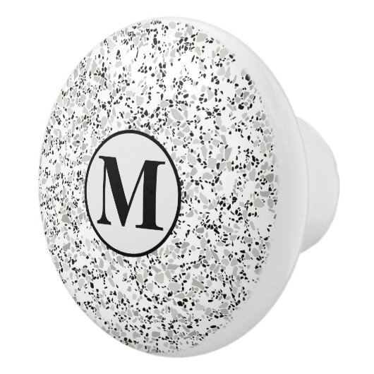 モノグラムモダンホワイトテラッツォ セラミックノブ (右)