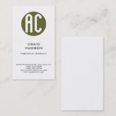 モノグラムモダンホワイトプレーン名刺 名刺 (正面/裏面)
