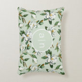 モノグラムモダンホワイトマグノリア アクセントクッション (正面(垂直))