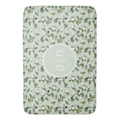 モノグラムモダンホワイトマグノリア バスマット (正面縦)