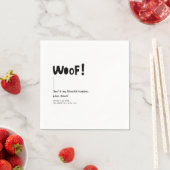 モノグラムモダンホワイトミニマル結婚リスト スタンダードカクテルナプキン (インサイチュ)