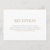 モノグラムモダンホワイト金ゴールドウェディングレセプション エンクロージャーカード (正面)