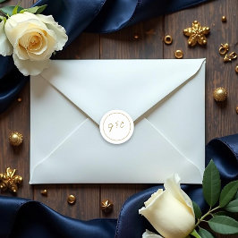 モノグラムモダンホワイト金ゴールド結婚ズ ラウンドシール