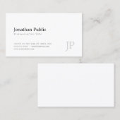 モノグラムモダンホワエレガントイトシンプルデザイン 名刺 (正面/裏面)