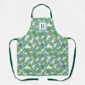 モノグラムモダンボタニカルグリーンパーム離れ エプロン (正面)