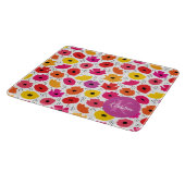 モノグラムモダンポピー花柄スクリプト名 カッティングボード (角)