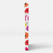 モノグラムモダンポピー花柄スクリプト名 iPhoneケース (左側面)