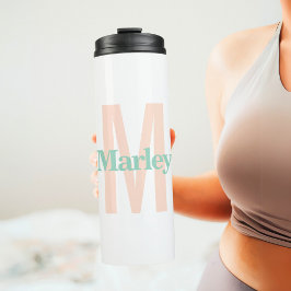 モノグラムモダンミニマはっきりしたリストかわいいイニシャル名 タンブラー