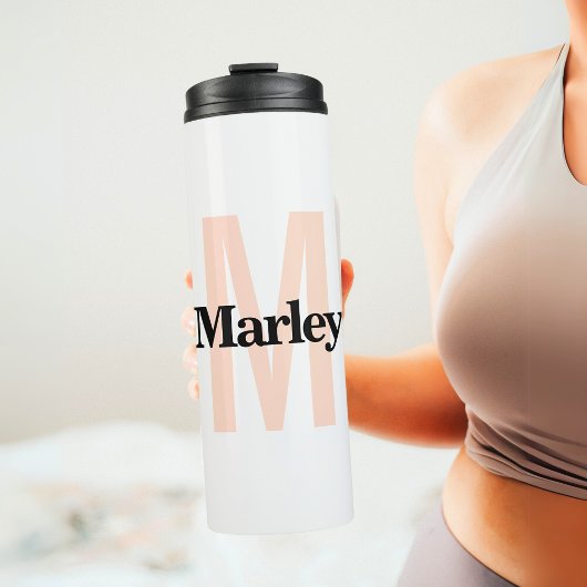 モノグラムモダンミニマはっきりしたリストかわいいイニシャル名 タンブラー