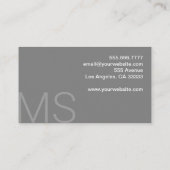 モノグラムモダンミニマリストグレープロフェッショナル 名刺 (裏面)