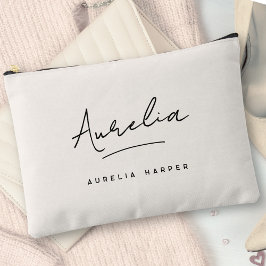 モノグラムモダンミニマリストシンプルスクリプト アクセサリーポーチ