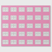 モノグラムモダンミニマリスト名イニシャル ラッピングペーパー (フラット)